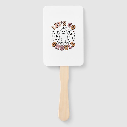 Let’s Go Ghouls Cute Halloween Ghost  Hand Fan