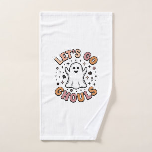 Let’s Go Ghouls Cute Halloween Ghost  Hand Towel