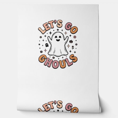 Let’s Go Ghouls Cute Halloween Ghost  Wallpaper