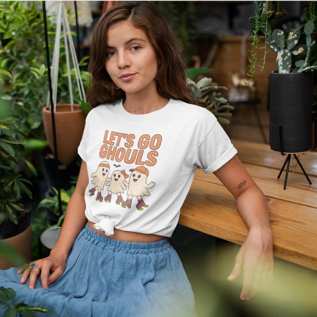 Let’s Go Ghouls Roller Retro Ghosts T-Shirt (Creator Uploaded)