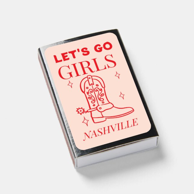 Let’s Go Girls Cowgirl Bachelorette Party Western Matchboxes (Front Closed)