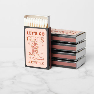 Let’s Go Girls Cowgirl Bachelorette Party Western Matchboxes