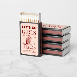 Let’s Go Girls Cowgirl Bachelorette Party Western Matchboxes