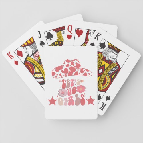 Let_s Go Girls Pink Cowgirl Hat Country Valentine  Poker Cards