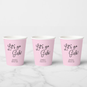 Let´s Go Girls Pink Last Rodeo Bachelorette Party Paper Cups