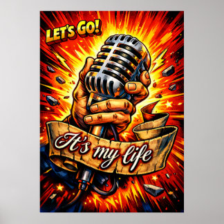 Let’s Go! Rock & Music Inspired Comic Book Artwork Poster