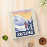 Let’s Go Skiing Vintage Print 3 Ring Binder