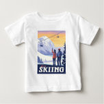 Let’s Go Skiing Vintage Print Baby T-Shirt