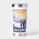 Let’s Go Skiing Vintage Print Insulated Tumbler