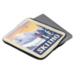 Let’s Go Skiing Vintage Print Laptop Sleeve