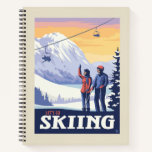 Let’s Go Skiing Vintage Print Notebook