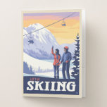 Let’s Go Skiing Vintage Print Pocket Folder
