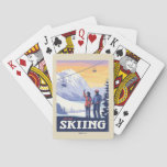 Let’s Go Skiing Vintage Print Poker Cards