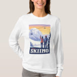 Let’s Go Skiing Vintage Print T-Shirt