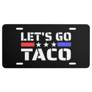 Let’s Go Taco Funny Tacos License Plate