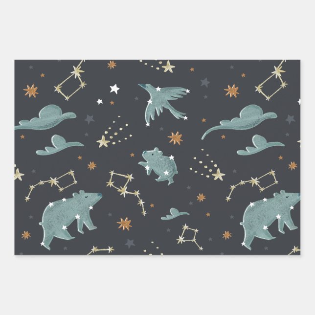Let’s Go To Space  Wrapping Paper Sheets (Front)