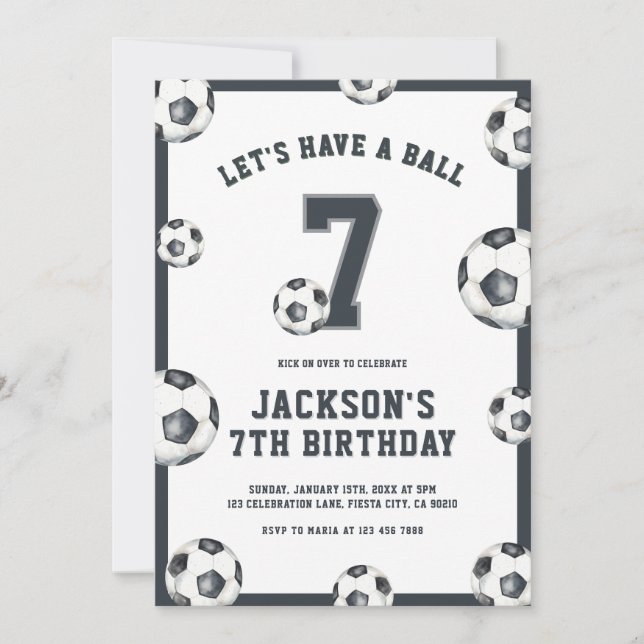 Let’s Have a Ball Soccer Birthday Invitation (Front)