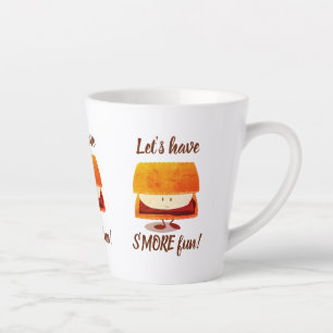 Let’s Have S’more Fun Pun Smiling Cartoon Latte Mug