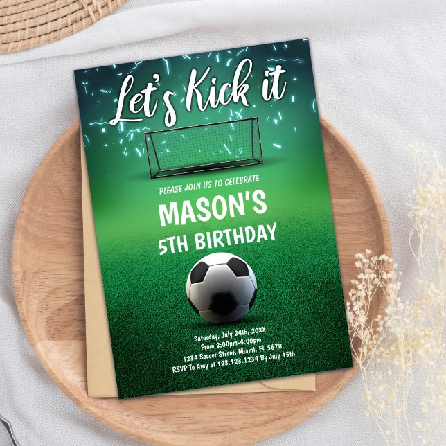 Let’s Kick It Soccer Birthday Invitation (Let's Kick It Soccer Birthday Invitations)