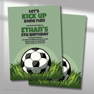 Let’s Kick It Up Soccer Ball Birthday Party Invitation