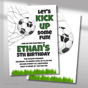 Let’s Kick It Up Soccer Birthday Party Invitation