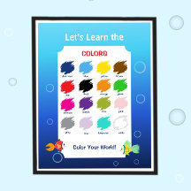 Let’s Learn Colors Poster for Kids | Ocean Theme