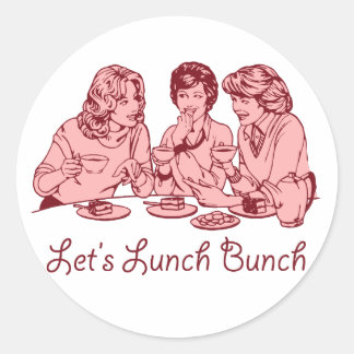 Let’s Lunch Bunch 50’s retro graphic Classic Round Sticker