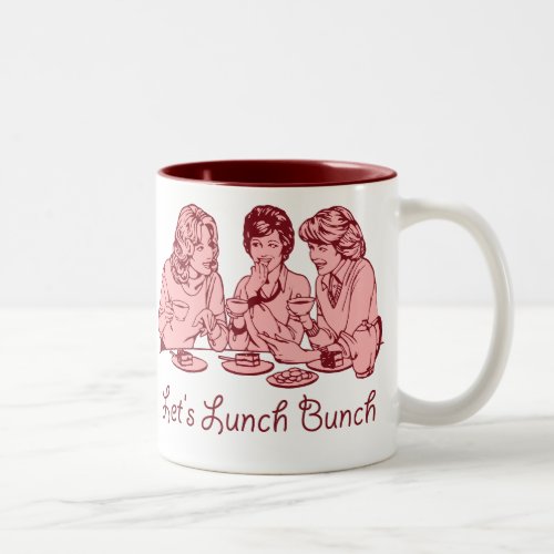 Lets Lunch Bunch 50s retro graphic Two_Tone Coffee Mug