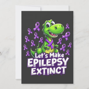 Let’s Make Epilepsy Extinct Awareness Dinosaurs Holiday Card