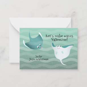 Let’s Make Waves   Kids Stingray Valentine Card