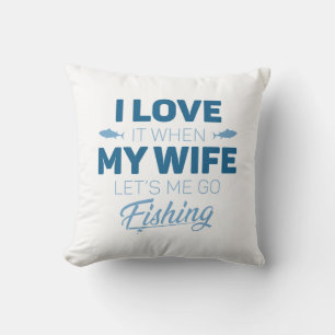 Let’s Me Go Fishing Throw Pillow