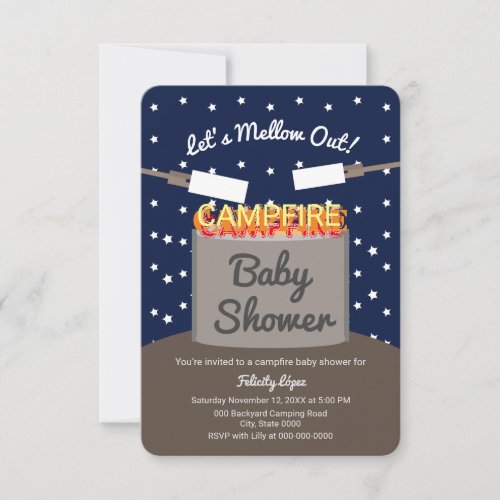 Letâs Mellow Out Modern Camping Invitation