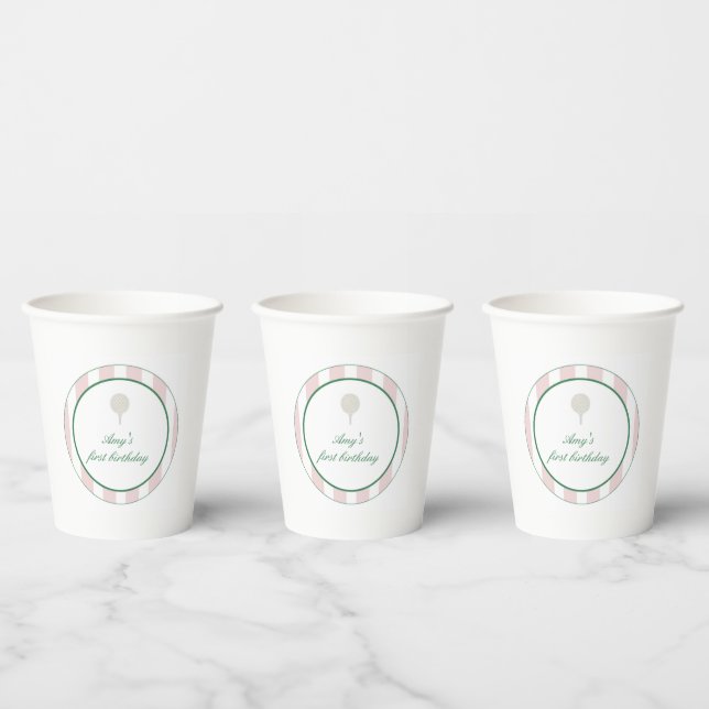 Let’s Par-Tee Pink Golf Birthday Party Paper Cups (Multi)