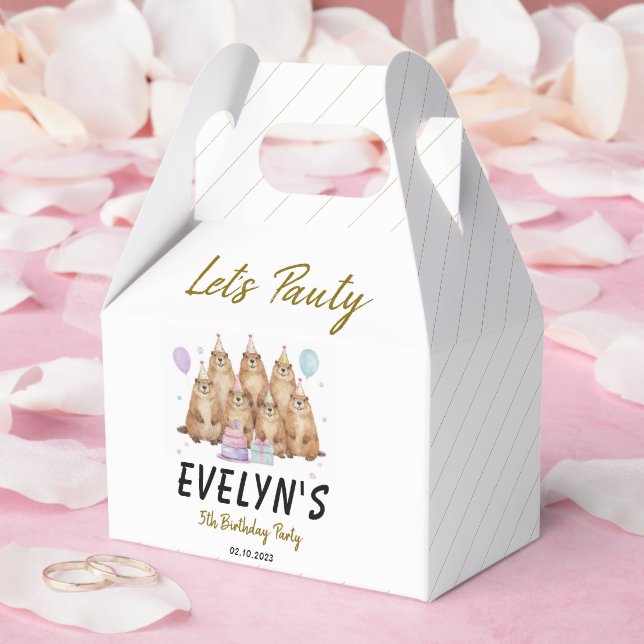 Let’s Party Groundhog 5th Birthday – Fun Kids  Favor Boxes (Wedding)