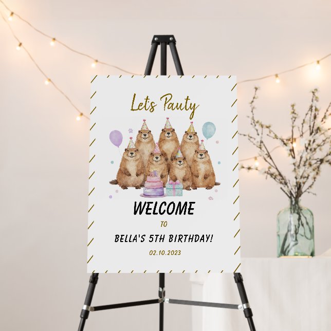Let’s Party Groundhog 5th Birthday – Fun Kids Foam Board (In Situ (Stand))