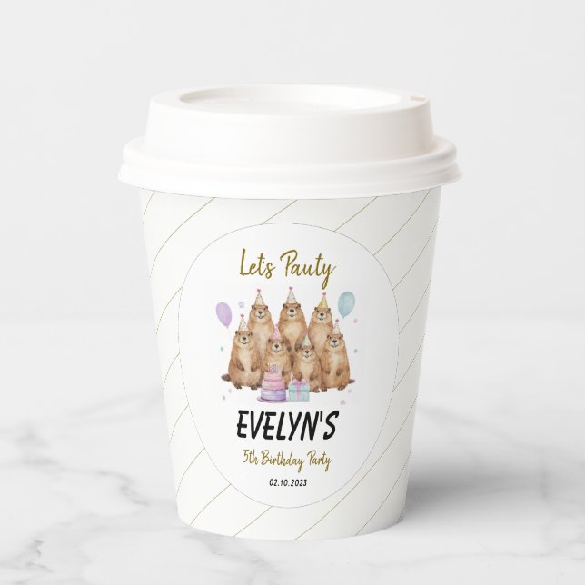 Let’s Party Groundhog 5th Birthday – Fun Kids  Paper Cups (Front)