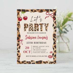Let’s Party Leopard Cheetah Birthday Invitation