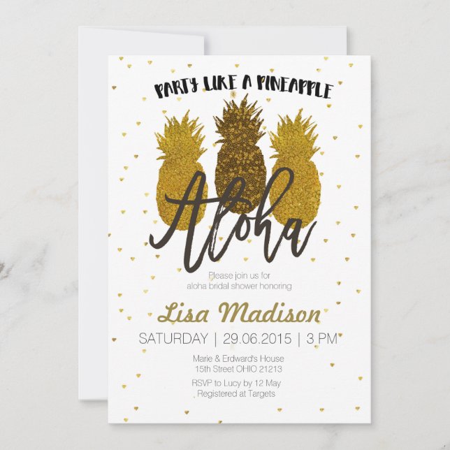 Let’s Party like a Pineapple Baby Shower Card (Front)