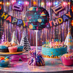 Let’s Party Retro 80s 90's Memphis Geometric Balloon