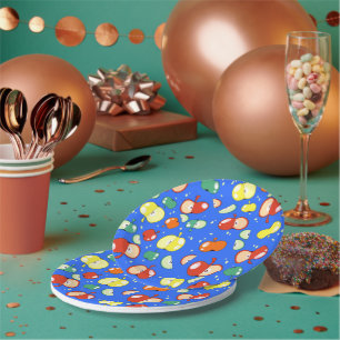 Let’s Party Started – Pop Apple on Blue Paper Plates