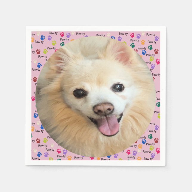 Let’s Paw-ty! Custom Dog  Napkins (Front)