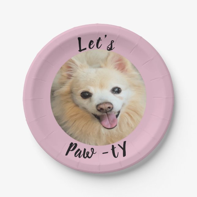 Let’s Paw-ty! Custom Dog  Paper Plates (Front)