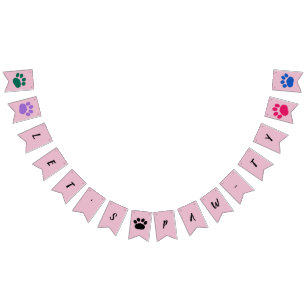 Let’s Paw-ty! Custom Dog party Bunting Flags