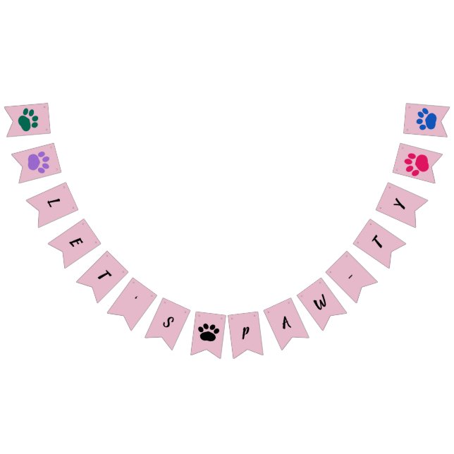 Let’s Paw-ty! Custom Dog party Bunting Flags (All)