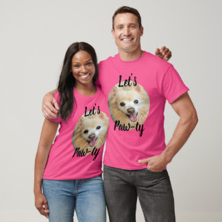 Let’s Paw-ty Custom Dog Photo T-Shirt
