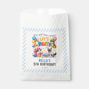 Let’s Pawty Cat 5th Birthday Cute Kitty Birthday Favor Bag