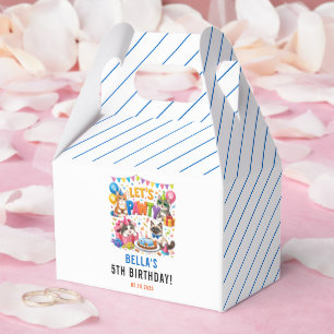 Let’s Pawty Cat 5th Birthday Cute Kitty Birthday Favor Boxes