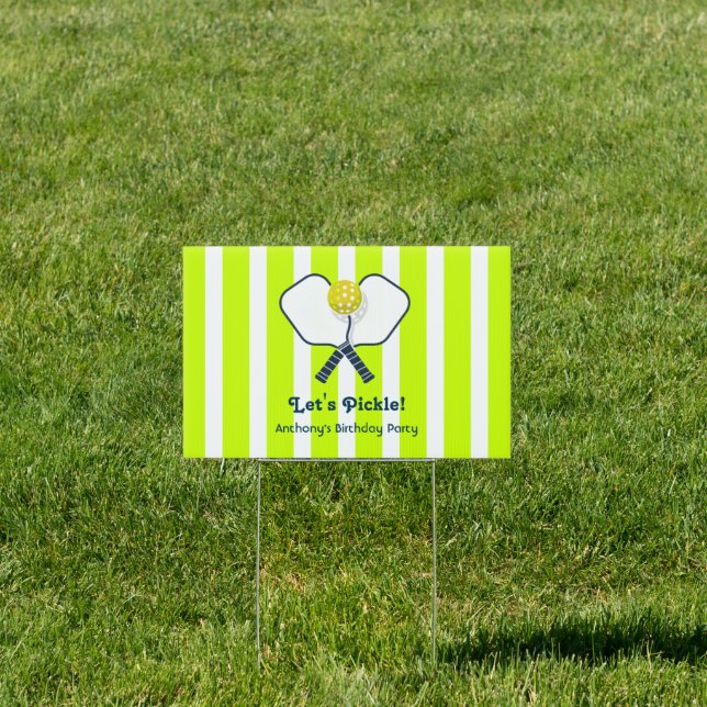 Let’s Pickle Neon Pickleball Birthday Party Sign (Insitu)