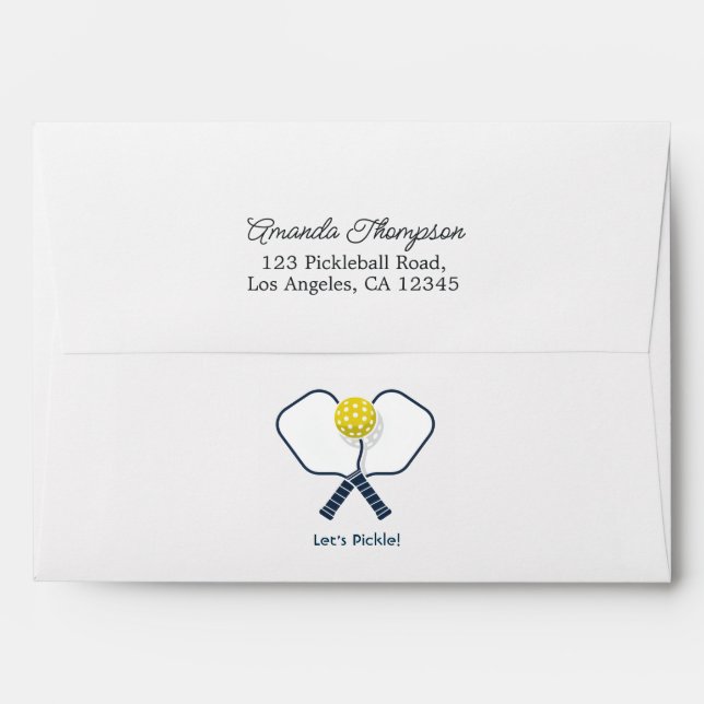 Let’s Pickle Preppy Pickleball Birthday Party Envelope (Back (Top Flap))