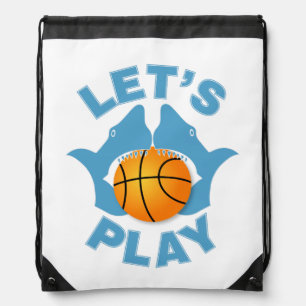 Let’s play basketball drawstring bag